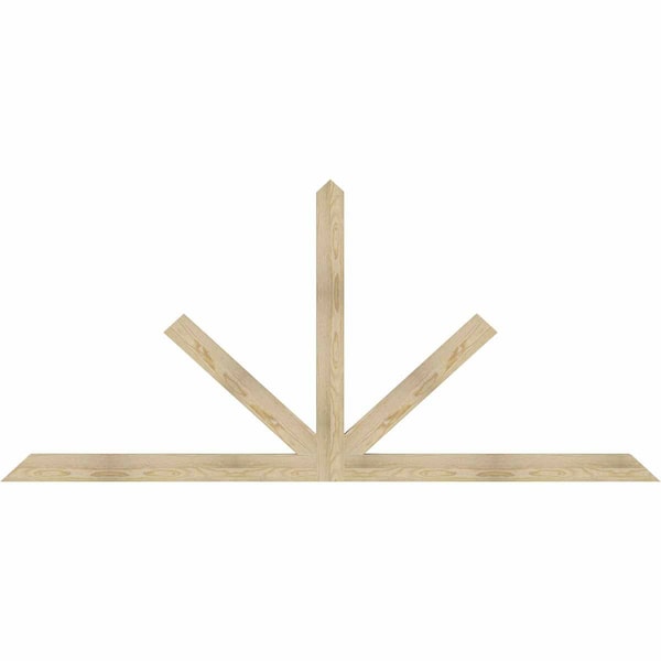 Ekena Millwork Saratoga Rough Sawn Timber Gable Bracket, Douglas Fir, 96"W x 44"H x 2"D x 4"F, 11/12 Pitch GBW096X44X0204SAR00RDF - main